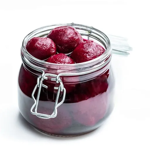 Baby beetroot ready for fermentation in a jar