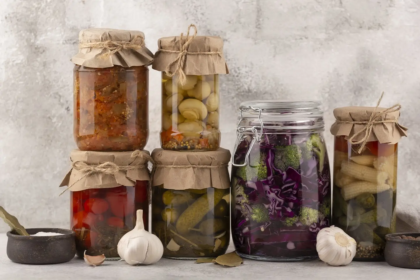 Lactic acid fermentation in jars