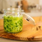 Fermented fennel sauerkraut packed in an airtight sealing jar